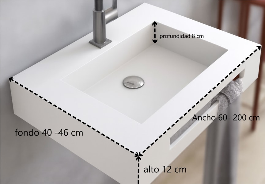 Lavabo suspendido Miami Bruntec croquis 1