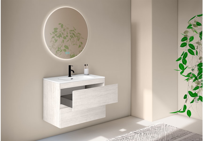 Ensemble de meubles de salle de bains 39 cm de profondeur réduite Roma Bruntec détail 12