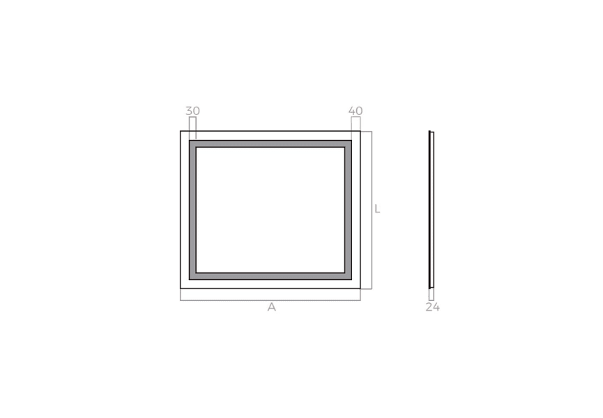 Miroir de salle de bain avec éclairage LED Orion Bruntec croquis 5