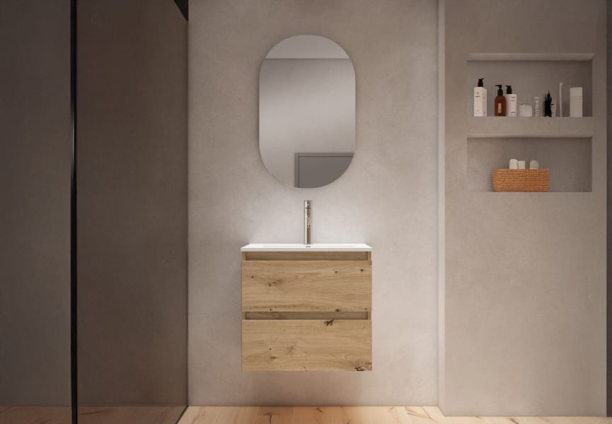 Ensemble de meubles de salle de bains à faible profondeur 40 cm Nido Viso principal 0