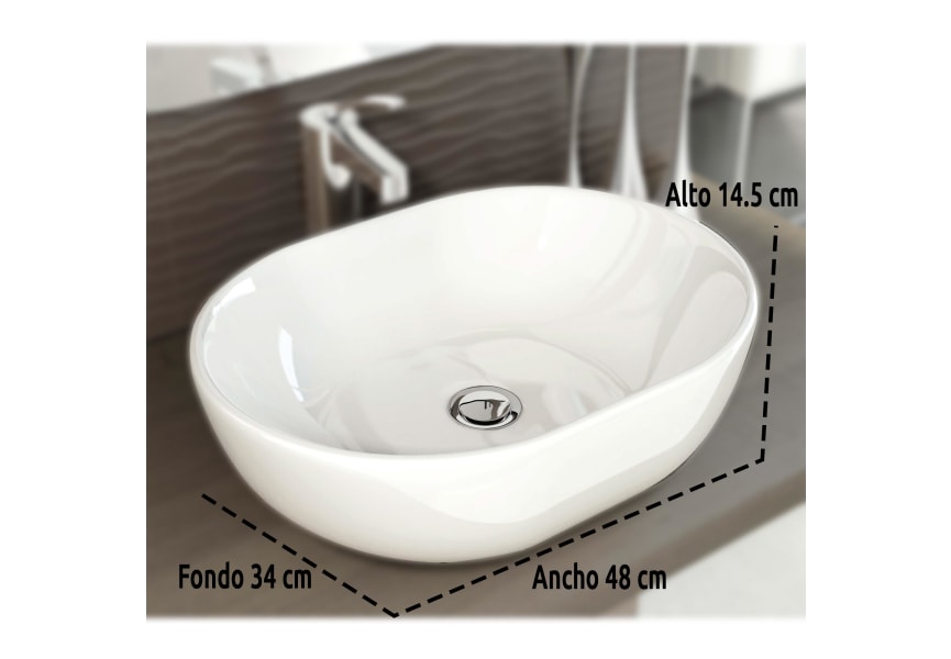 Lavabo sobre encimera Monaco Art and Bath detalle 4