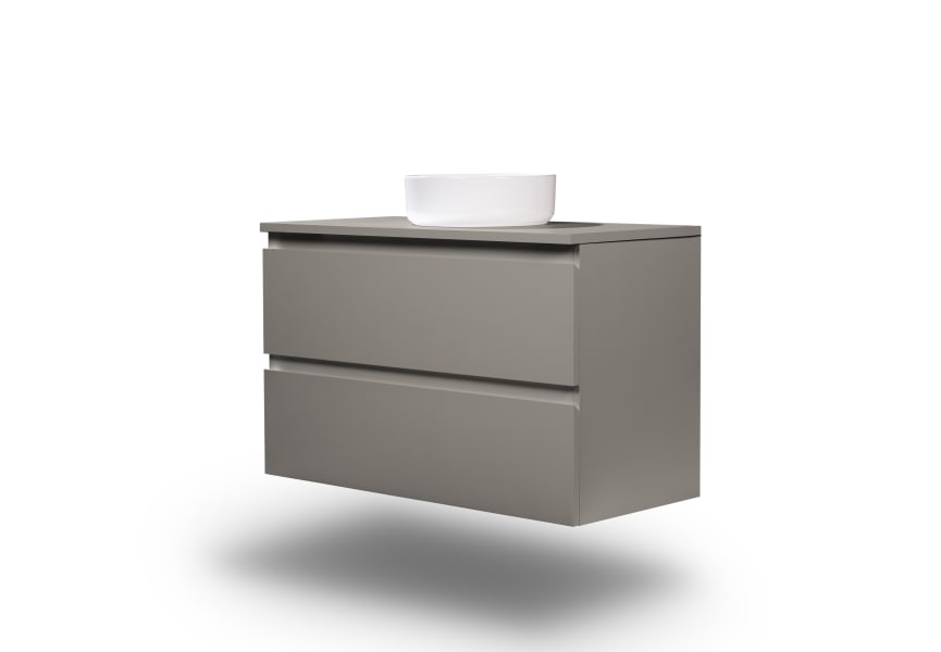 Mueble de baño MDF lacado con encimera de madera Vilma Bruntec principal 5