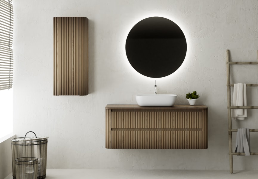 Meubles de salle de bains avec comptoir en bois massif Baviera Bruntec principal 0