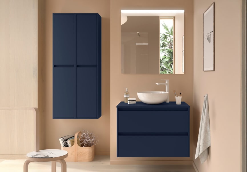 Meubles de salle de bains avec plan de toilette en bois Noja Salgar principal 6