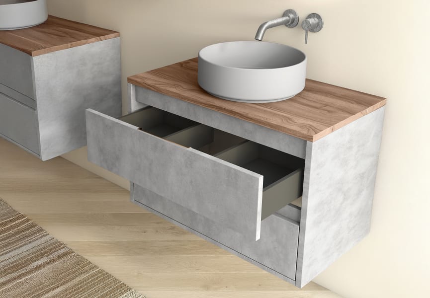 Mueble de baño con encimera de resina Boston Bruntec detalle 5