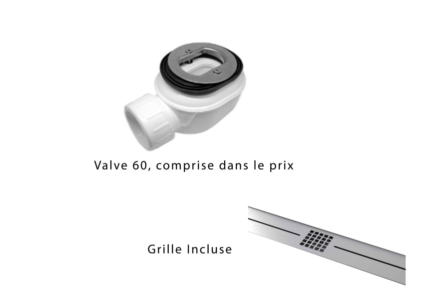 Receveur de douche en résine Design Stile Bruntec option 5