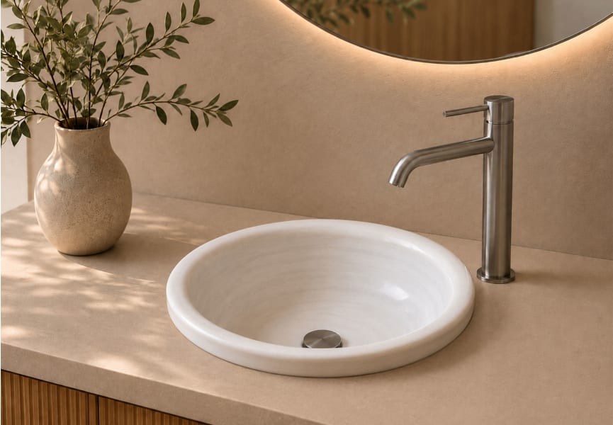 Lavabo de mármol natural Macael Bruntec principal 0