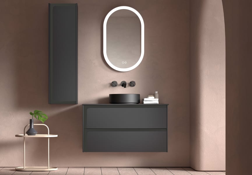 Mueble de baño con encimera de madera Indico Viso principal 2