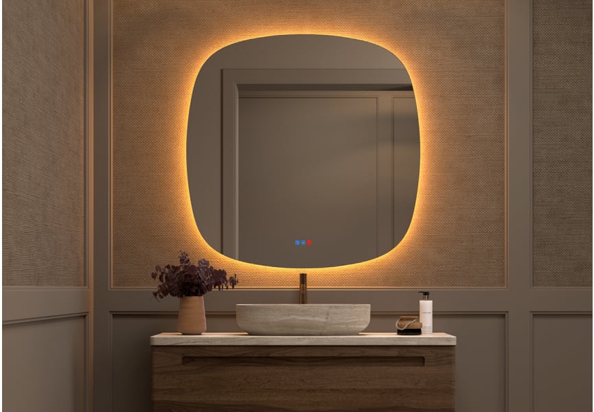 Miroir de salle de bain avec éclairage LED Look Bruntec principal 5