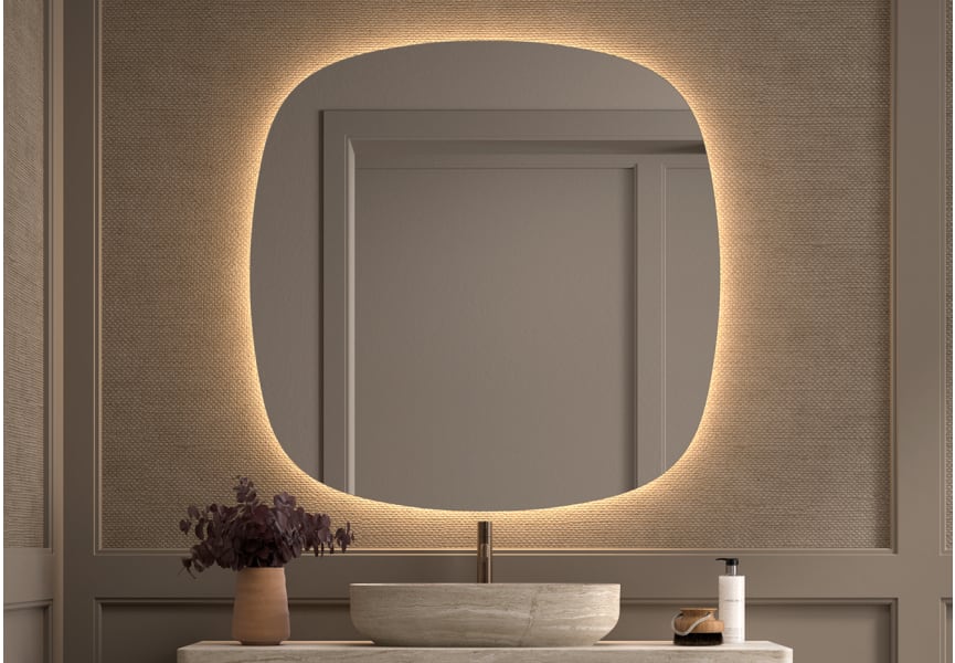 Miroir de salle de bain avec éclairage LED Look Bruntec principal 0