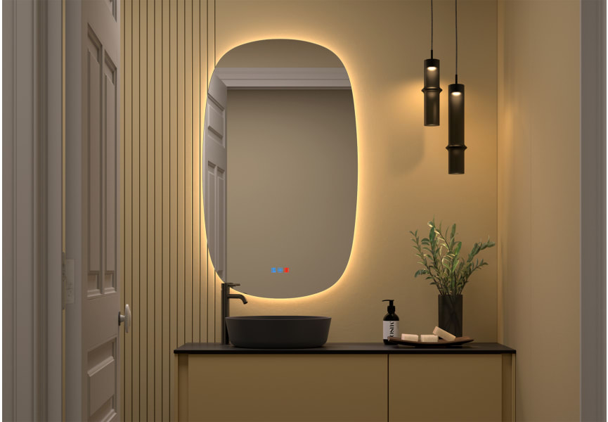 Miroir de salle de bain avec éclairage LED Look Bruntec principal 4