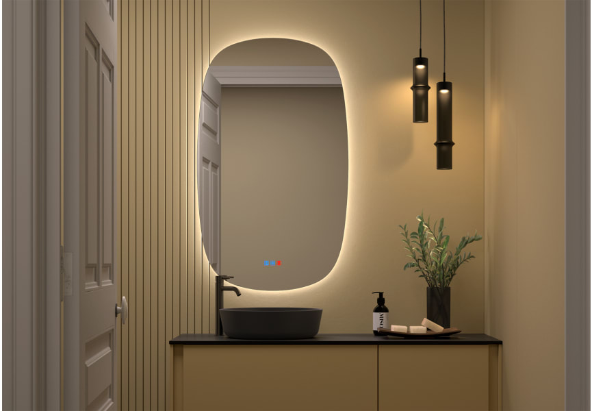 Miroir de salle de bain avec éclairage LED Look Bruntec principal 3