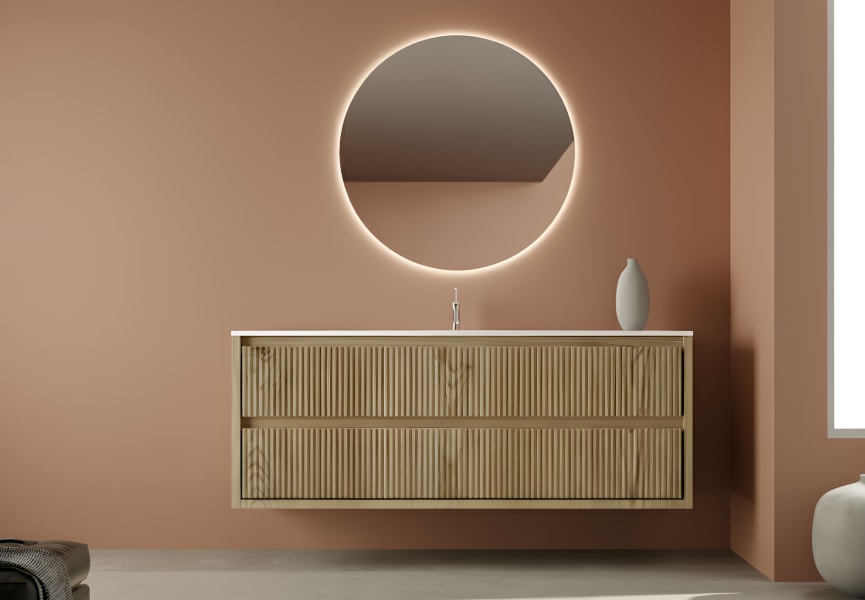 Conjunto de mueble de baño de madera maciza con costados Alpes 19 Bruntec principal 1