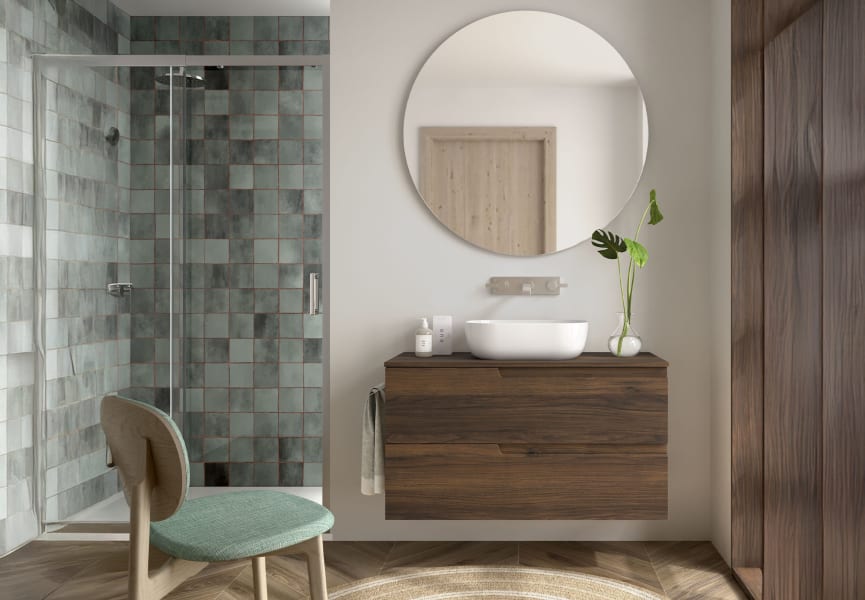 Mueble de baño con encimera del mismo color que el mueble Vima Salgar principal 1