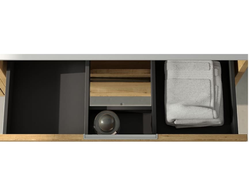 Mueble de baño con encimera de madera Zahara Bruntec detalle 3