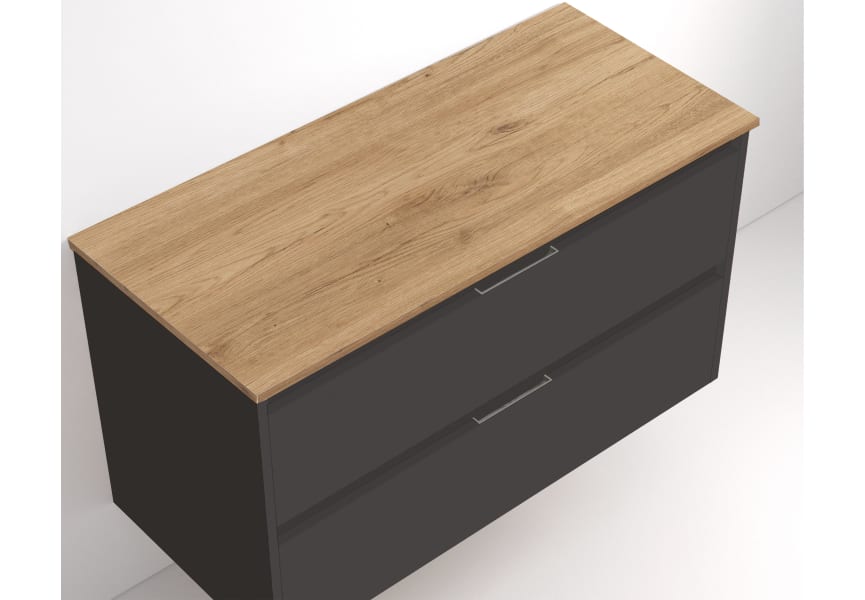 Meuble de salle de bains avec plan de toilette en bois Lia Bruntec Couleurs détail 10