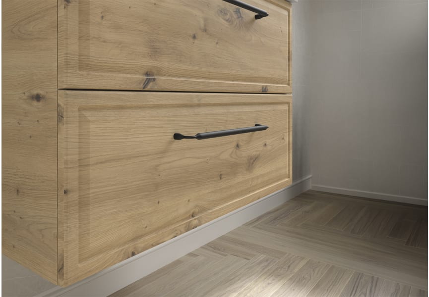 Conjunto mueble de baño Runa Salgar con lavabo sobre encimera detalle 14
