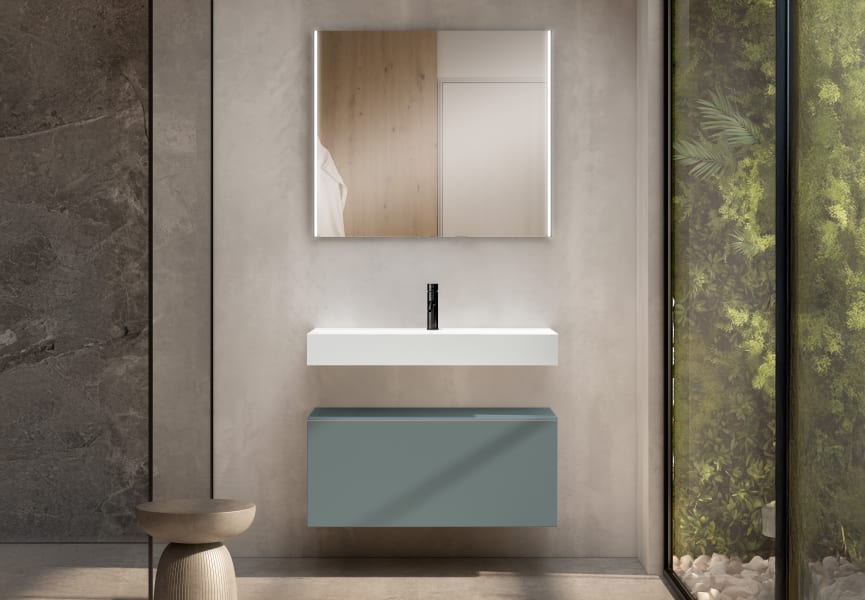 Conjunto mueble de baño con lavabo Solid y cajonera Nomad Viso principal 3