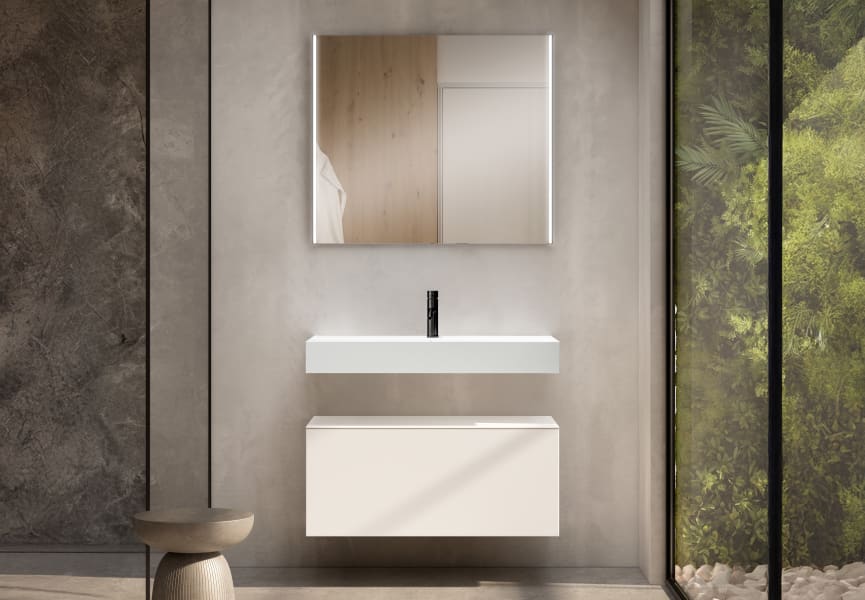 Conjunto mueble de baño con lavabo Solid y cajonera Nomad Viso principal 1