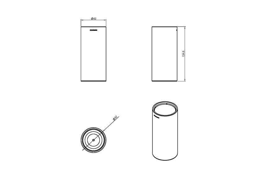 Porte-brosse de toilette Logic Cosmic croquis 10