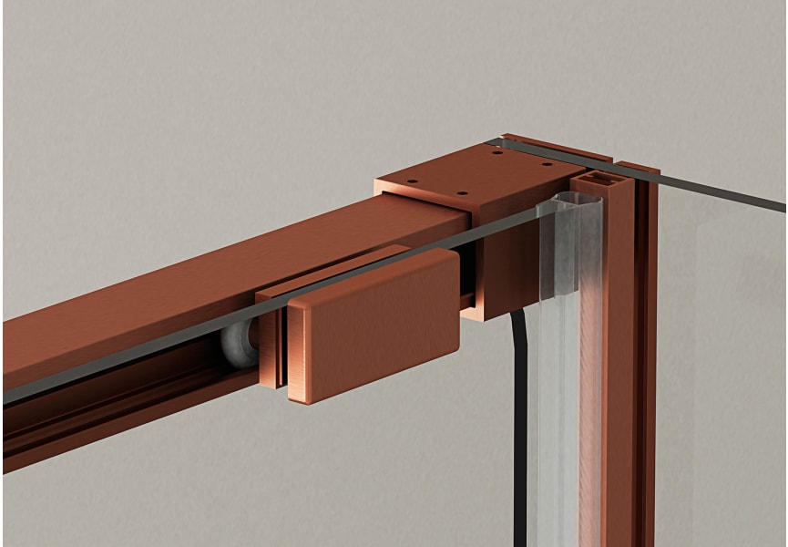 Mampara de ducha angular corredera a medida Aria Bruntec detalle 9
