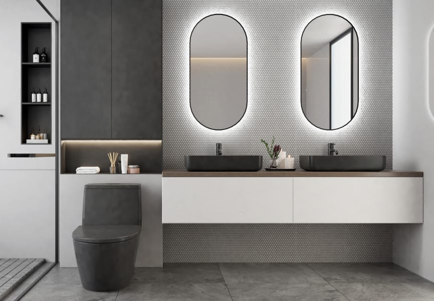 Espejo de baño con luz LED Portia Bruntec ambiente 11