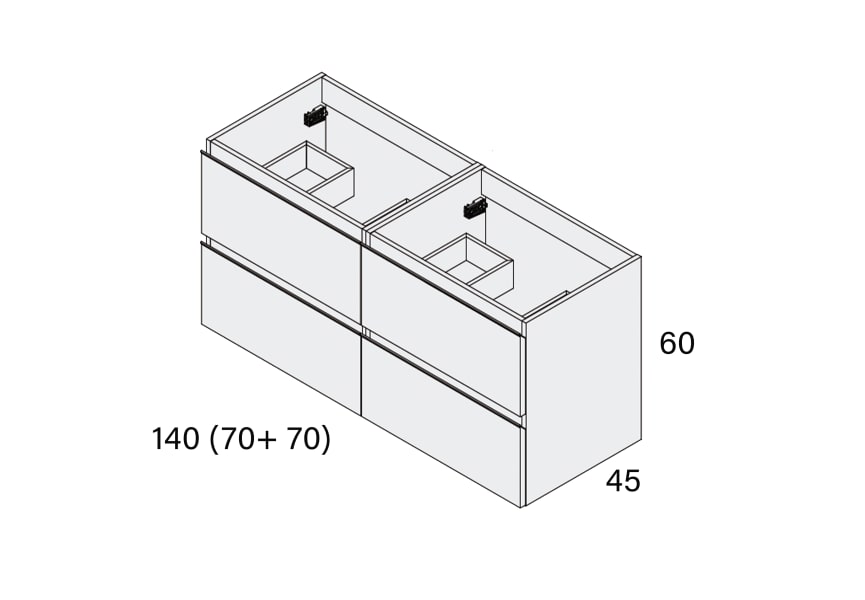 Conjunto mueble de baño Roma Bruntec croquis 13