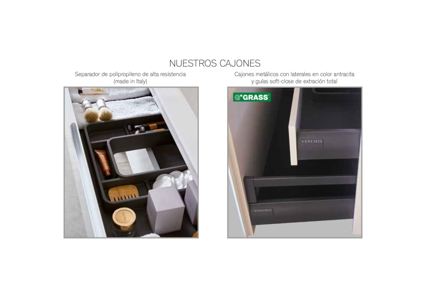 Conjunto mueble de baño frente cristal a rayas Koba Sanchis opción 4
