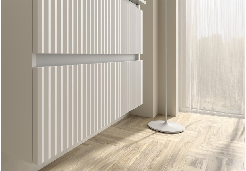 Conjunto mueble de baño Kira Salgar con lavabo sobre encimera detalle 13