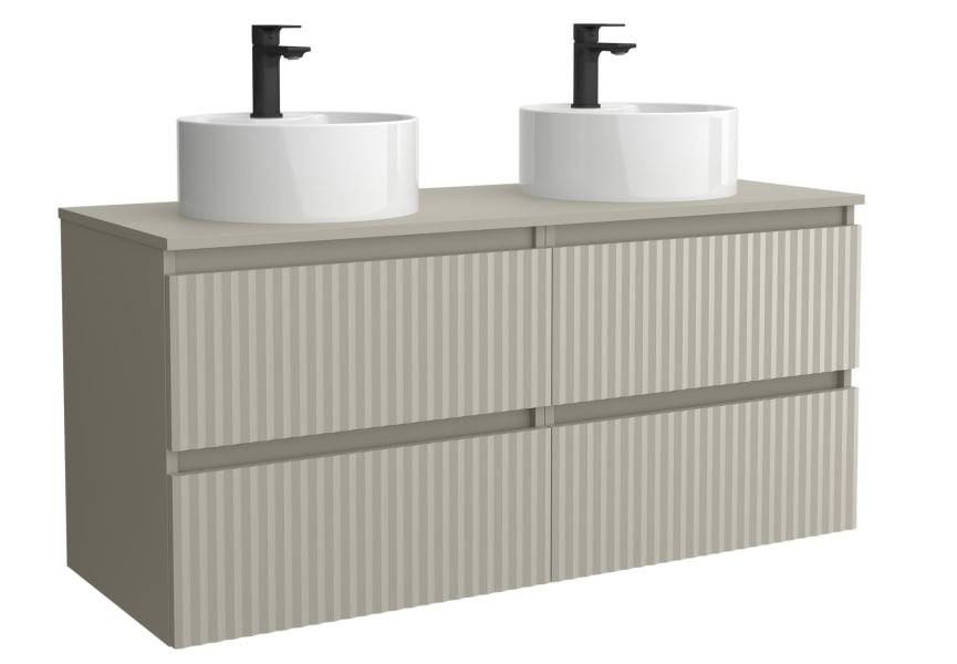 Conjunto mueble de baño Kira Salgar con lavabo sobre encimera detalle 7
