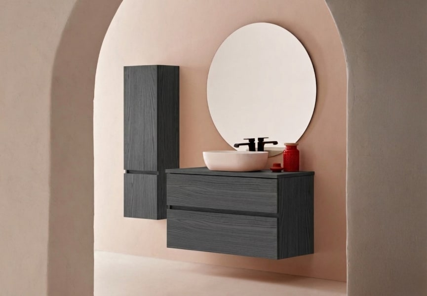 Conjunto mueble de baño con lavabo sobre encimera Deco Lux Sanchis principal 4