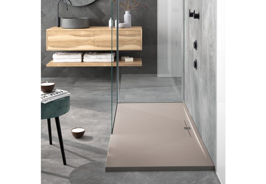 Plato de ducha de resina Design Tiden Bruntec ambiente 2