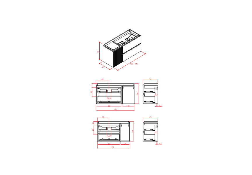 Conjunto mueble de baño Lazio Grupo Seys croquis 4
