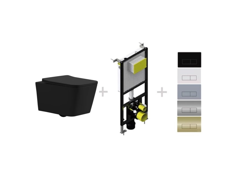 Pack inodoro + cisterna empotrada + pulsador Florencia Fossil Natura principal 1