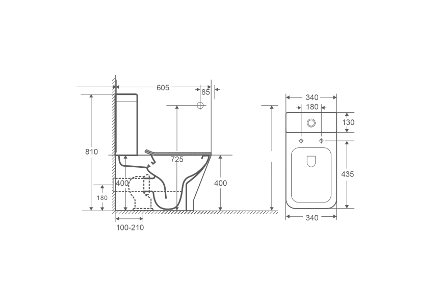 Inodoro compacto Rimless NEW París croquis 6