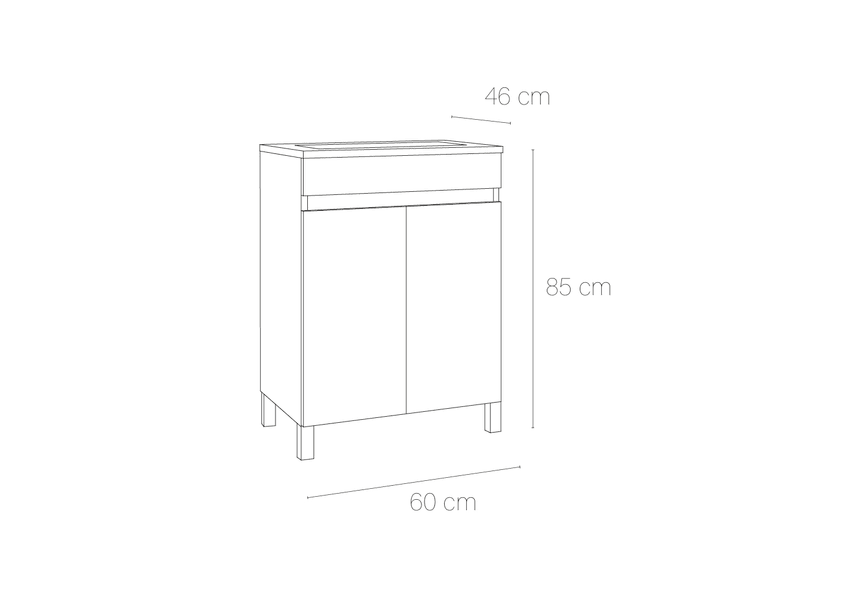 Conjunto mueble de baño Malmo Bruntec croquis 5