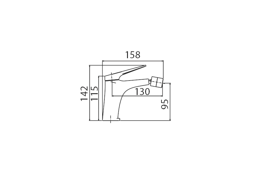 Robinet de bidet Imex Delos croquis 1