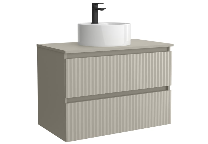 Conjunto mueble de baño Kira Salgar con lavabo sobre encimera detalle 6