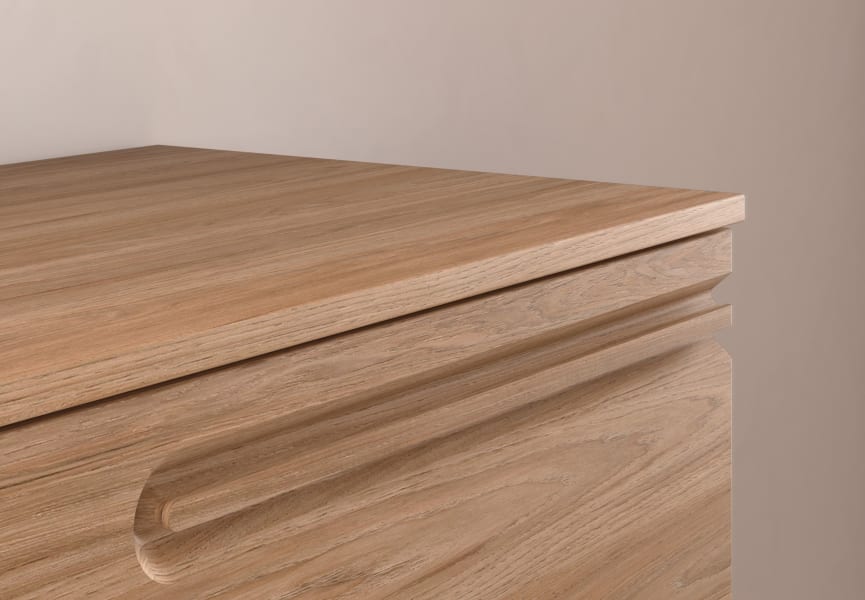 Meuble de salle de bains avec plan de toilette en bois Econic Royo détail 8