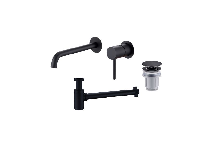 Pack robinetterie de lavabo encastrée Monza  + valve clic-clac + siphon rond apparent Imex principal 1