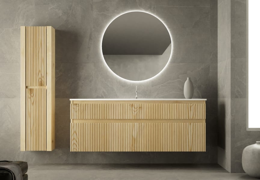 Conjunto de mueble de baño de madera maciza palilleria Alpes 2 Bruntec principal 1