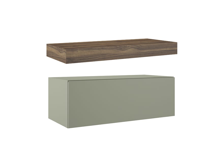 Meuble de salle de bains avec plan de toilette en bois de 10 cm de hauteur couleur Valenti avec caisson Nomad Visobath principal 4