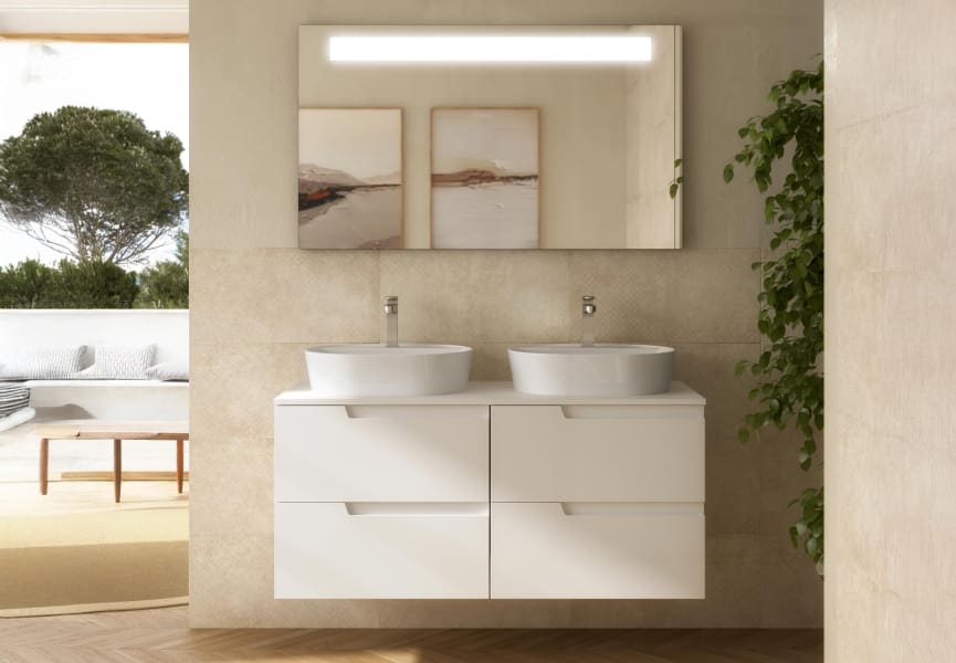 Meuble de salle de bains avec plan de toilette dans la même couleur que le meuble Vima Salgar principal 1