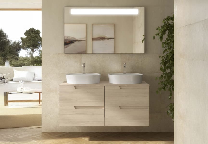 Meuble de salle de bains avec plan de toilette dans la même couleur que le meuble Vima Salgar principal 2
