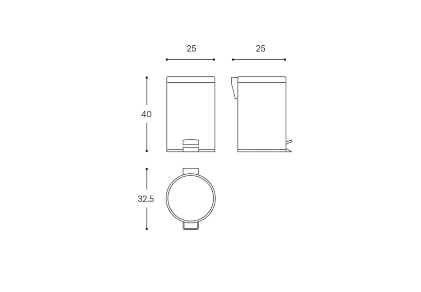 Papelera de baño Architect Cosmic croquis 3