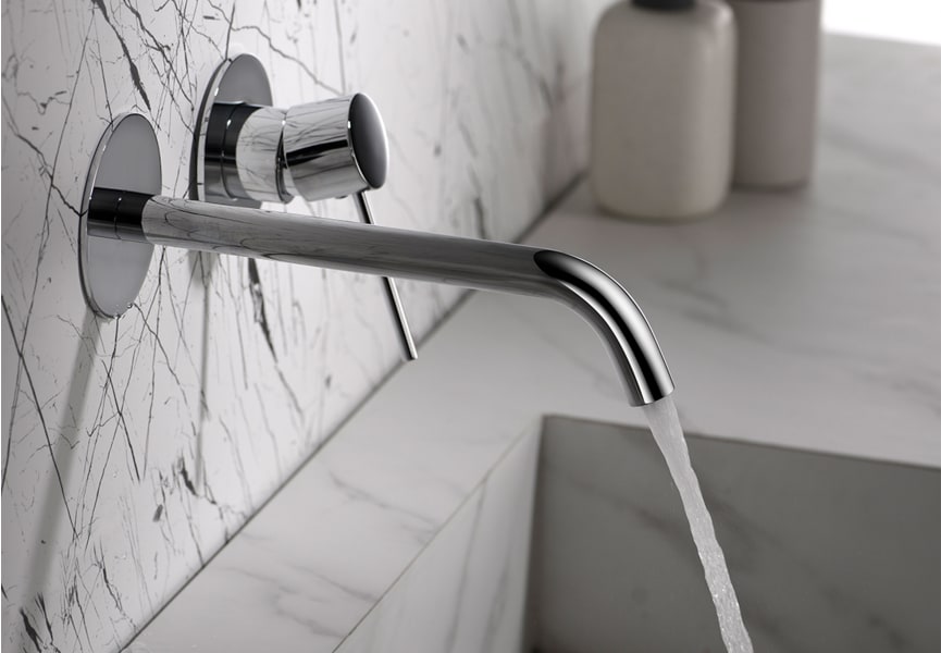 Robinetterie de lavabo encastrée Milos Imex + bonde click-clack pack environnement 10