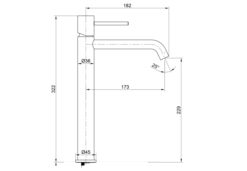 Grifo de lavabo Monza Imex croquis 11