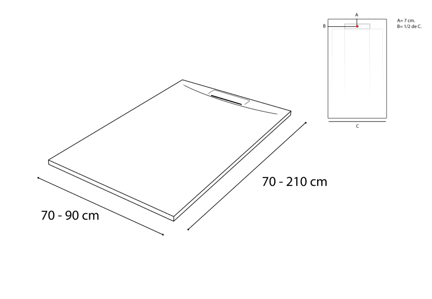 Receveurs de douche en résine Square Bruntec croquis 27