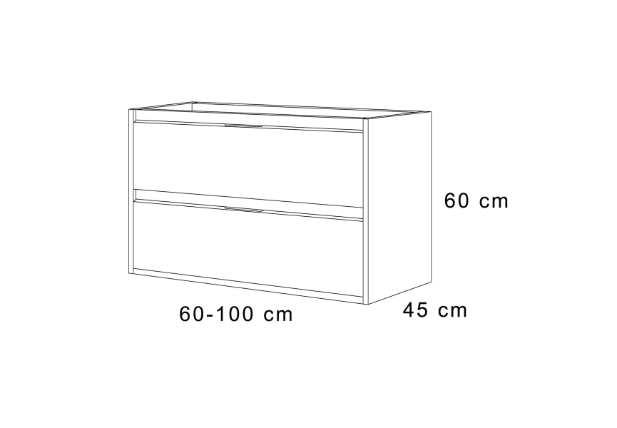 Mueble de baño con encimera melamina Artemisa de Bruntec croquis 8