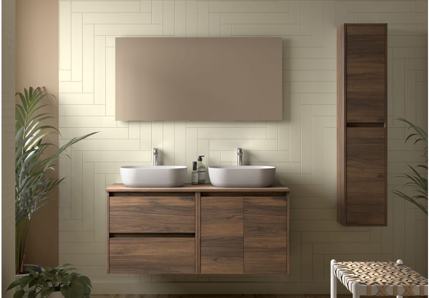 Meubles de salle de bains avec plan de toilette en bois Noja Salgar principal 0